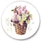 Designart - Bouquet From Meadow Flowers In The Basket - Traditional Metal Circle Wall Art